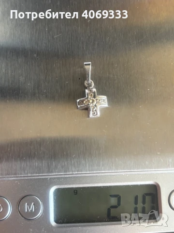 Златна висулка от бяло злато  2.10гр 14к, снимка 4 - Колиета, медальони, синджири - 50824791