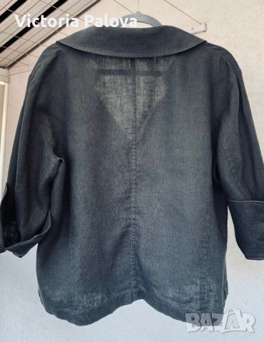 Ленено лятно яке кроп GERRY WEBER , снимка 5 - Блузи с дълъг ръкав и пуловери - 46432981