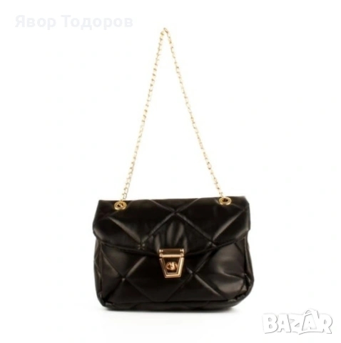 Дамска ватирана мека чанта в стилен дизайн и дръжка тип синджир, снимка 4 - Чанти - 53743549