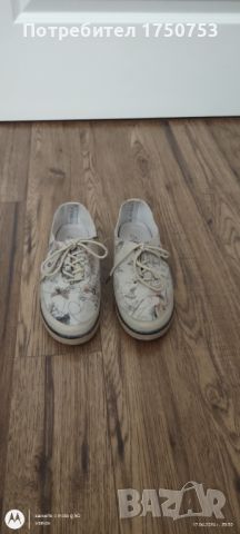 Дамски еспадрили от ест. кожа с цветен принт, снимка 4 - Дамски ежедневни обувки - 45335002