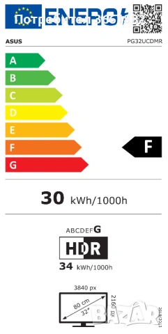 Монитор OLED ASUS PG32UCDMR 32" 4k, снимка 11 - Монитори - 53624196