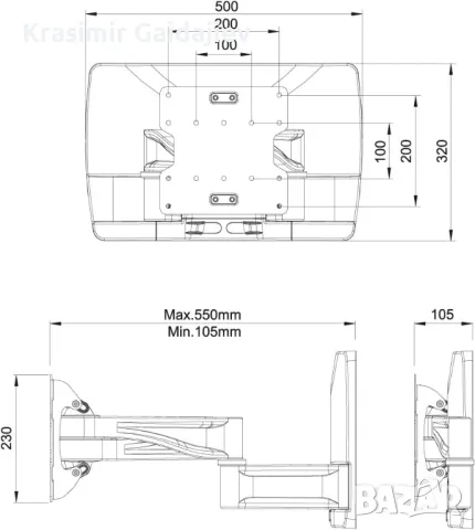 Стойка за стена PureMounts PLATINUM-52, снимка 3 - Стойки, 3D очила, аксесоари - 46975787