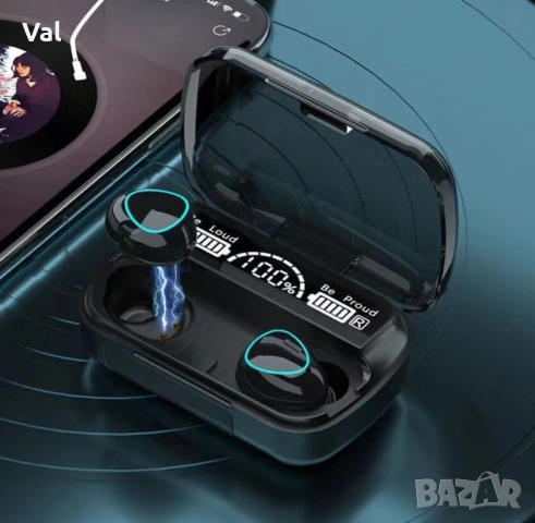 Безжични bluetooth слушалки с LED цифров дисплей, снимка 2 - Bluetooth слушалки - 53014486