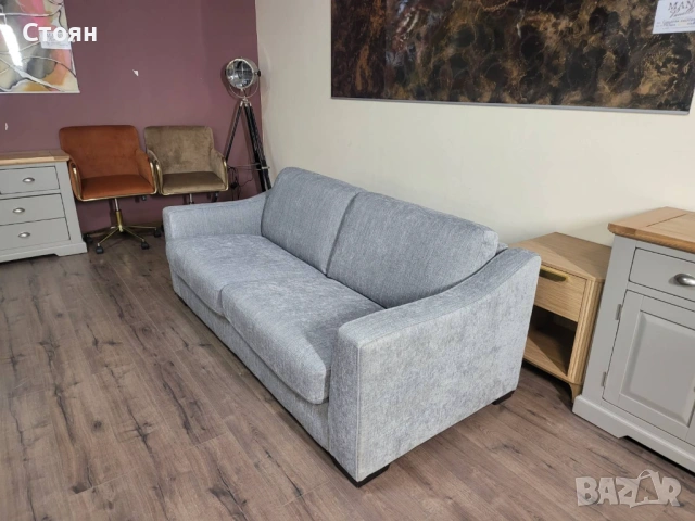 Сив диван от плат тройка с функция сън "Optimus", снимка 8 - Дивани и мека мебел - 53698952