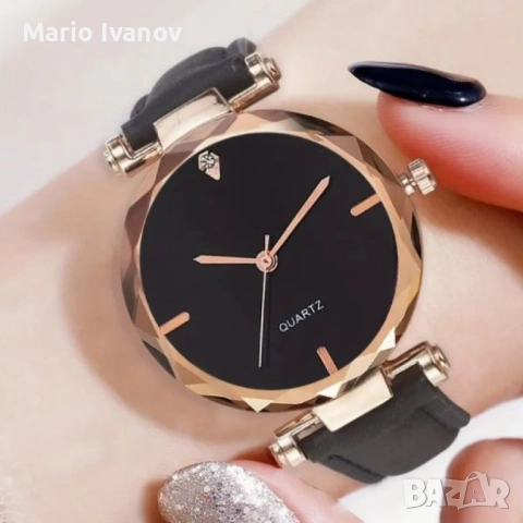 Елегантен дамски комплект часовник и гривна с розово злато, снимка 4 - Бижутерийни комплекти - 53177428