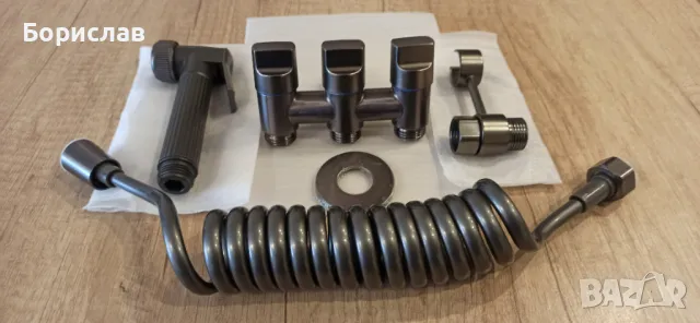 Хигиенен душ за тоалетна или биде с троен кран - 3 цвята, снимка 5 - Душове - 49845662