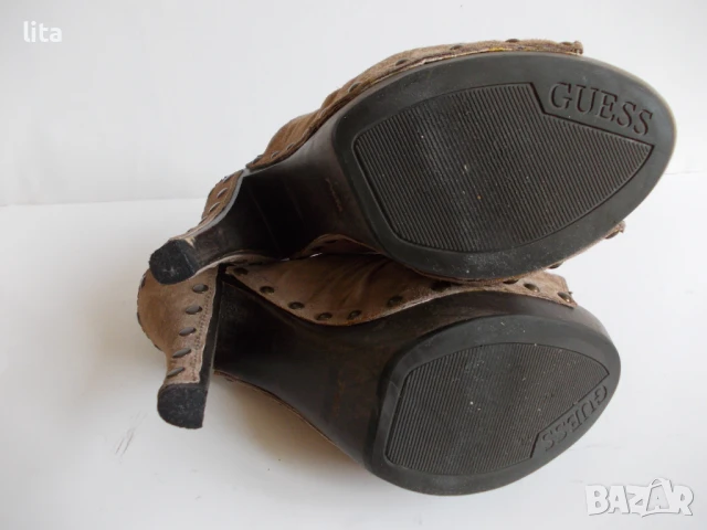 Чехли  GUESS оригинални ест.велур № 37,5/38 (7,5 М), снимка 8 - Чехли - 50841997