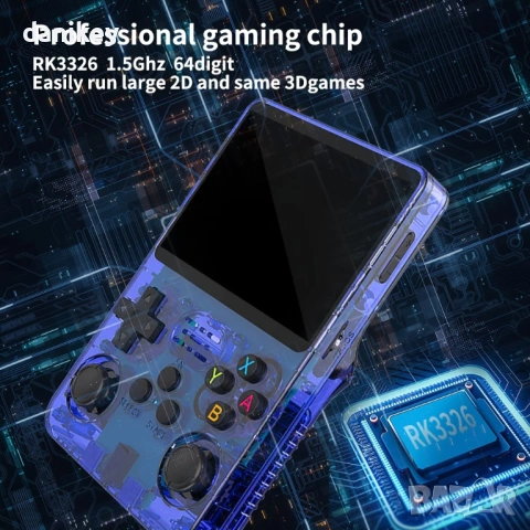 Джобна Конзола с хиляди игри R36S 64GB Лилава, снимка 4 - Други игри и конзоли - 53810829