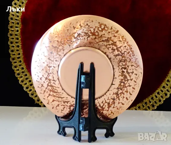 Десертна медна чиния,кована чиста мед. , снимка 3 - Антикварни и старинни предмети - 50276760