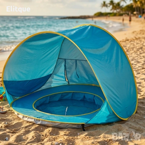 Саморазгъваща плажна палатка с детски басейн 2в1, снимка 7 - Други - 54231208