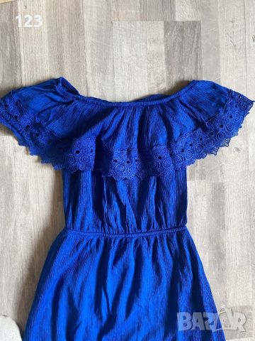 Дамска синя рокля, снимка 2 - Рокли - 46404606