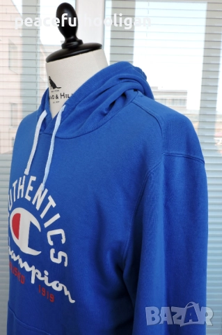 Champion Mens  Blue Hoodie - страхотен мъжки  син суичър размер L, снимка 11 - Суичъри - 52322742