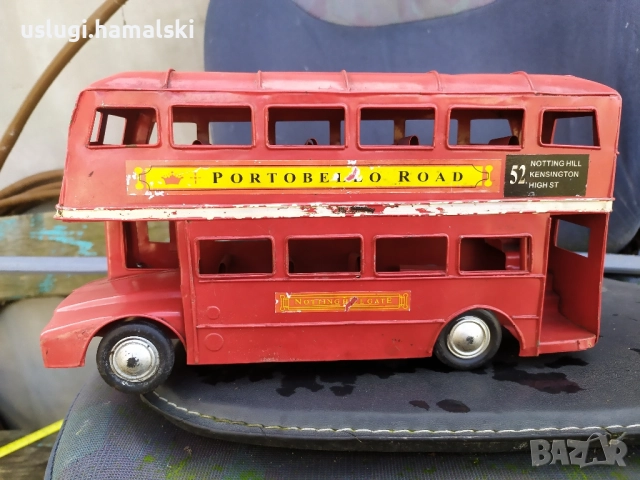 Голям метален макет/играчка автобус, снимка 2 - Антикварни и старинни предмети - 52546919