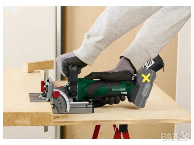 НОВА! Акумулаторна фреза за сглобки тип бисквитки Parkside, снимка 6 - Други инструменти - 54145180