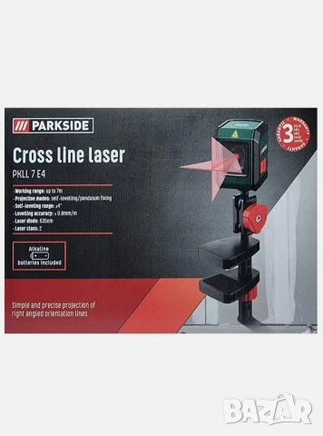 Лазерен нивелир със кръстосани линии Parkside PKLL 7 E4 , снимка 5 - Други инструменти - 53769331