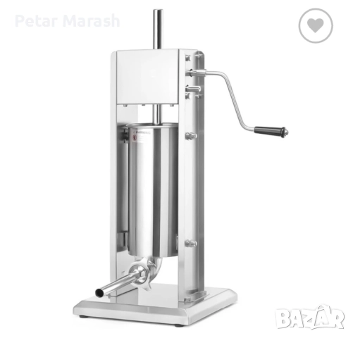 Професионална Вертикална пълначка за наденици и колбаси 5 L – неръждаема стомана, двускоростна, снимка 5 - Други инструменти - 52303403