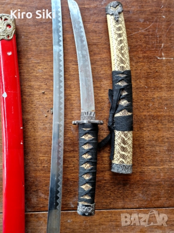 Самурайски меч и нож, снимка 3 - Други ценни предмети - 52866773