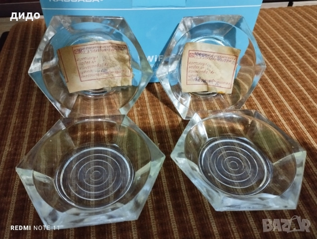 Ретро шестоъгълни чинийки за бяло сладко 5 бр 