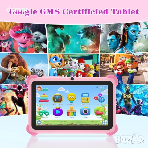 Детски таблет с WIFI, двойна камера, сензорен екран, удароустойчив калъф, родителски контрол, 3-7 г, снимка 5 - Таблети - 50765483