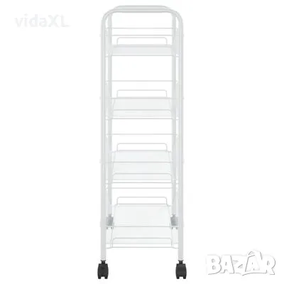 vidaXL Кухненска количка на 4 нива, бяла, 46x26x85 см, желязо(SKU:336326), снимка 2 - Други - 49414643