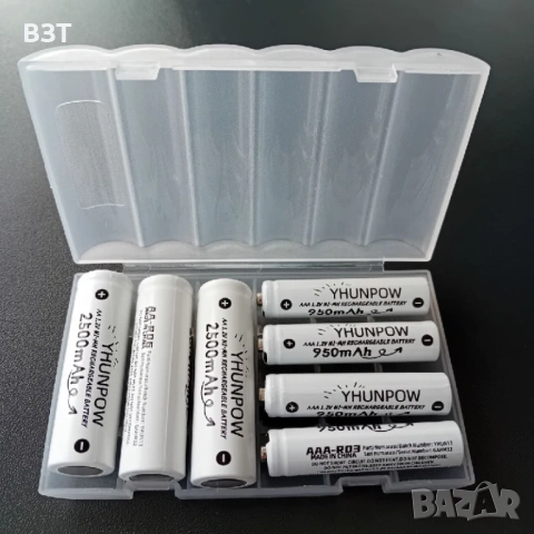 КУТИЯ ЗА СЪХРАНЕНИЕ НА 6/8 БРОЯ БАТЕРИИ AA/AAA ПЛАСТМАСОВА ПРОЗРАЧНА БЯЛА, снимка 4 - Кутии за съхранение - 53498912