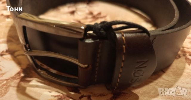 SONDAG & SONS Оригинал Нов Мъжки Колан Изцяло от Естествена Кожа с Етикет 120см., снимка 8 - Колани - 52684517