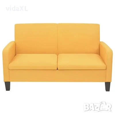 vidaXL Двуместен диван, 135х65х76 см, жълт（SKU:244710）, снимка 2 - Дивани и мека мебел - 48757133