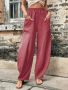 Дамски улични ежедневни едноцветни панталони с цял джоб и пачуърк, 11цвята , снимка 12