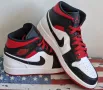 Nike Air Jordan 1 Mid "White Heel" Red Black, 41 номер, НОВИ, снимка 3