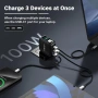 Зарядно устройство MINIX 100W USB C, 3-портово GaN, интелигентен дисплей и сензорно управление, снимка 3
