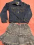 Дънково яке и дънкова пола за момиче 5-6 г, снимка 2