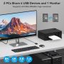 CMSTEDCD 8K@60Hz Displayport KVM превключвател 2 компютъра 1 монитор USB 3.0 KVM, снимка 6