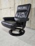 Кресло и табуретка от естествена кожа с релакс функция, снимка 4