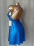 HALARA S Синя еластична рокля с брокатен отблясък, снимка 6
