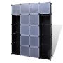 vidaXL Модулен шкаф с 14 отделения, черно и бяло, 37x146x180,5 см(SKU:240499, снимка 1 - Шкафове - 46030642