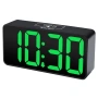 LED дигитален будилник с USB порт за зареждане – голям дисплей, черно и зелено НОВ, снимка 1