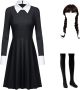Yigoo Костюм Wednesday Addams Готическа рокля, за жени и момичета, снимка 1 - Костюми - 45315541