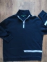 hugo boss green mens logo stripe zip-neck - ГОЛЯМА мъжка блуза 5ХЛ КАТО НОВА, снимка 4