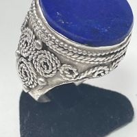 Стар сребърен пръстен ръчна изработка с Лапис лазули, снимка 1 - Антикварни и старинни предмети - 45462921