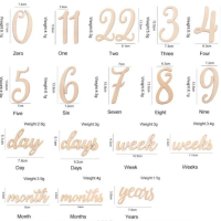 Дървени цифри и надписи за отбелязване на месеците на Вашето бебе, снимка 1 - Други - 44971445