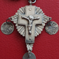 Много стар православен кръст от високопробно сребро 900, снимка 3 - Антикварни и старинни предмети - 45003629