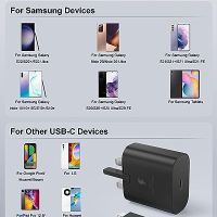 Нови 2 броя 25W Зарядно с USB C Кабел за iPhone 15 и Samsung Универсално, снимка 4 - Селфи стикове, аксесоари - 45369016