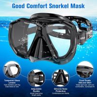 HiiPeak Комплект за гмуркане с маска и шнорхел за възрастни, против замъгляване, закалено стъкло, снимка 6 - Водни спортове - 45639196