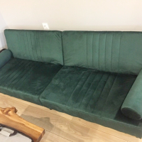 Разтегателен диван / канапе в тъмнозелен цвят, снимка 1 - Дивани и мека мебел - 45046683