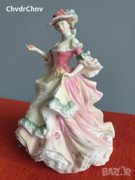 Колекционерска голяма английска порцеланова фигура Royal Doulton Rose/1995 статуетка 20см, снимка 1