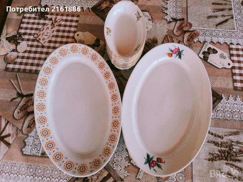 Порцеланови чинии елипса, снимка 1