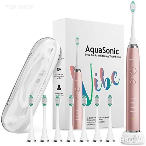 Електрическа четка за зъби Ultra Whitening от серията AquaSonic VIBE - 8 глави,Sonic 40 000 VPM, снимка 1