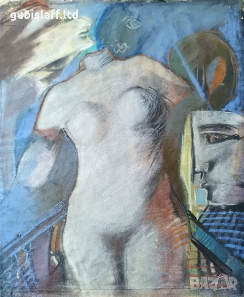 Картина, композиция, голо тяло, 1980-те год., снимка 1