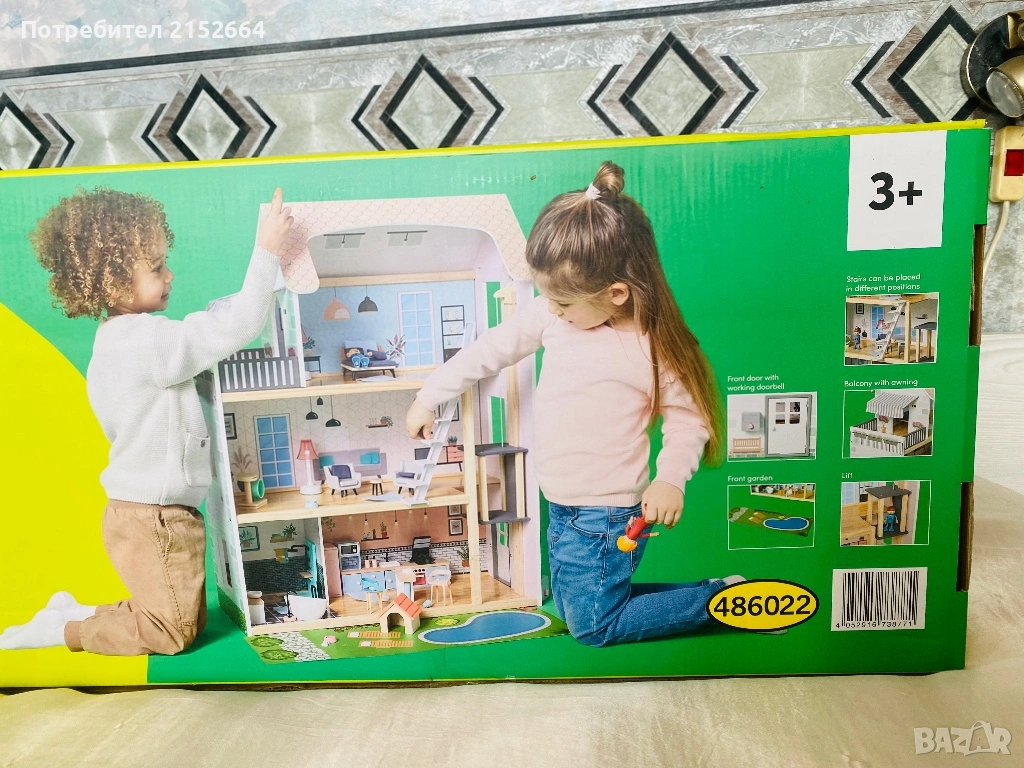 Дървена къща за кукли Lupilu НОВА, снимка 1