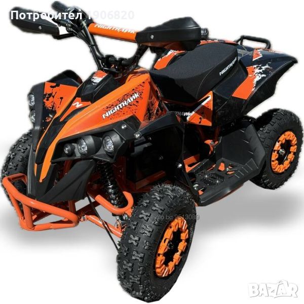 Електрическо Детско ATV NIGHTHAWK 1200W | Флаг, Музика , снимка 1